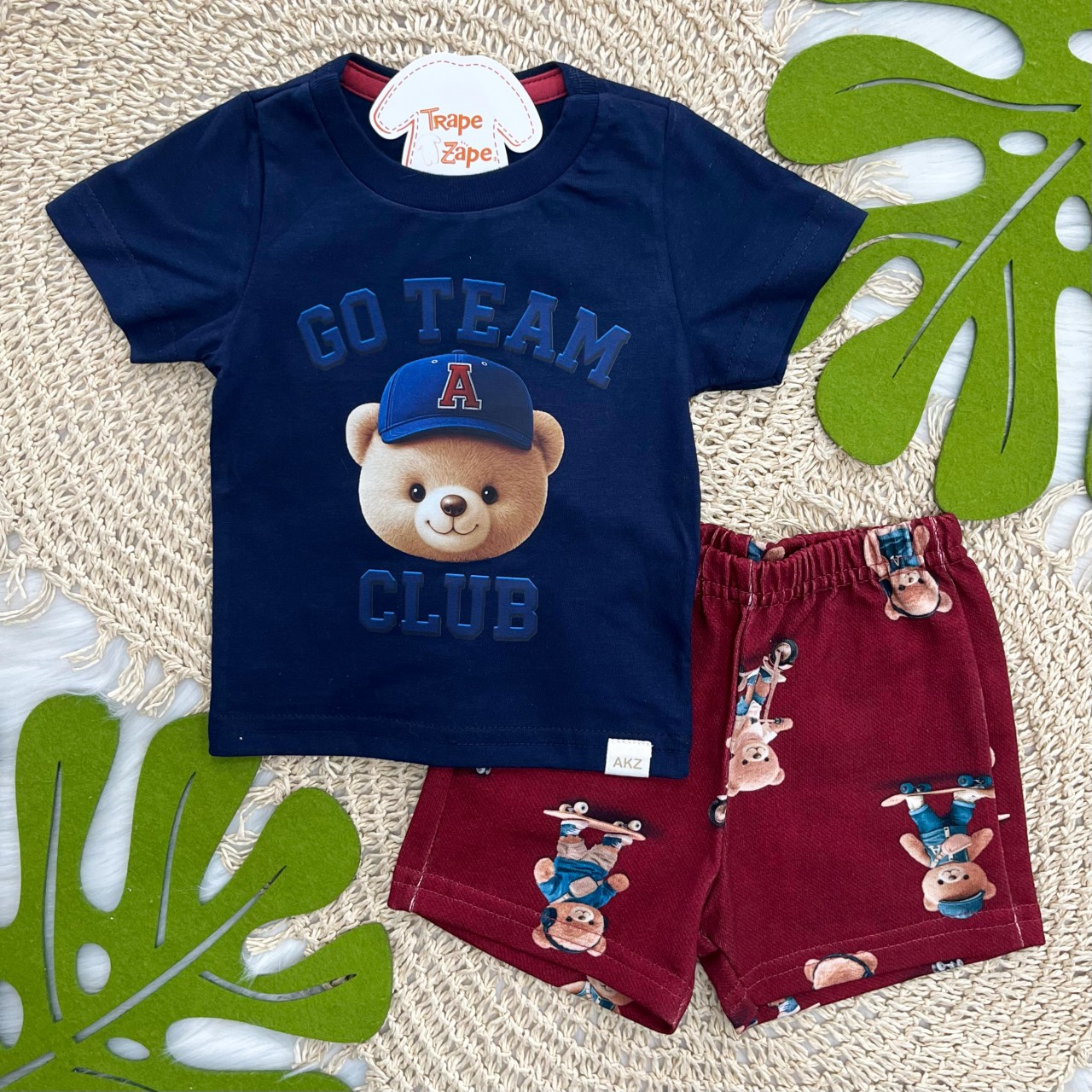 Conj. Camiseta Go Team Club e Bermuda - Marinho